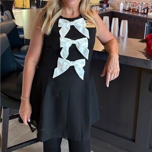 Chic Black Dress with White Bows Large Amazon 4.8 ⭐️ You will get Compliments